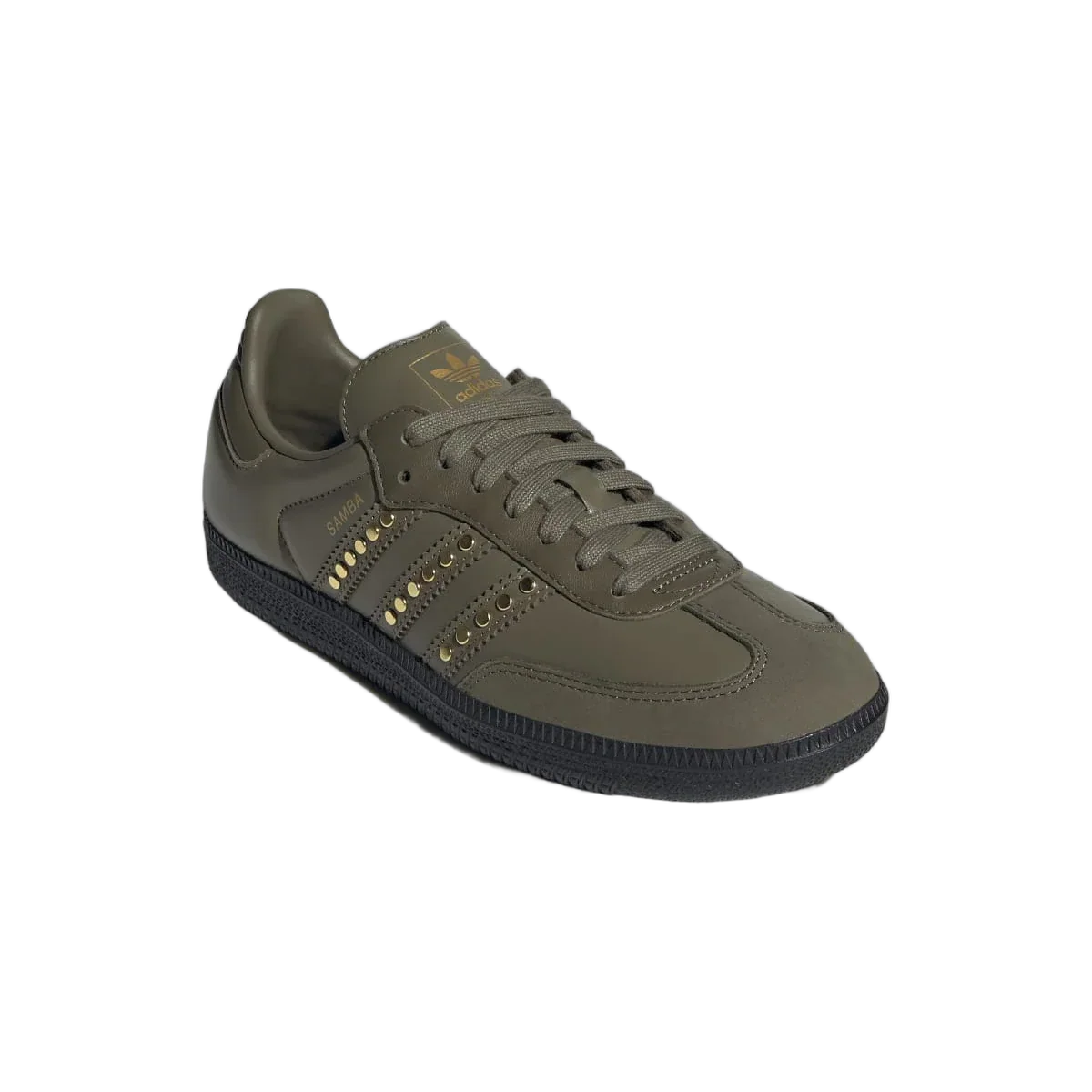 Adidas Samba OG Studded Stripes Dark Khaki Black - Image 4