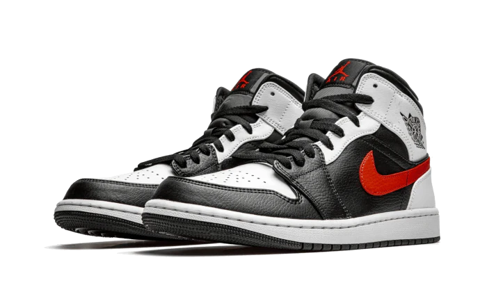 Air Jordan 1 Mid Black Chile Red White - Image 2