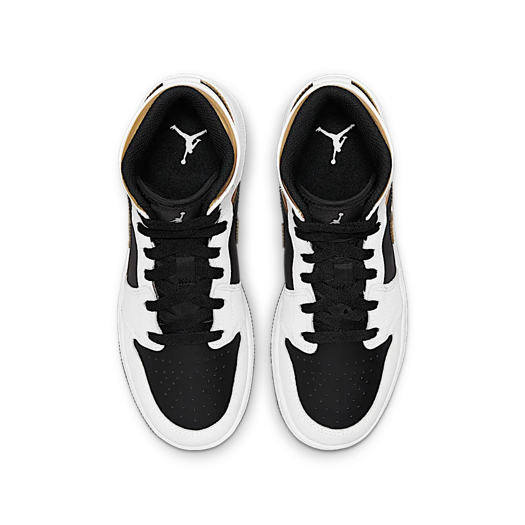 Air Jordan 1 Mid White Gold Black - Image 3