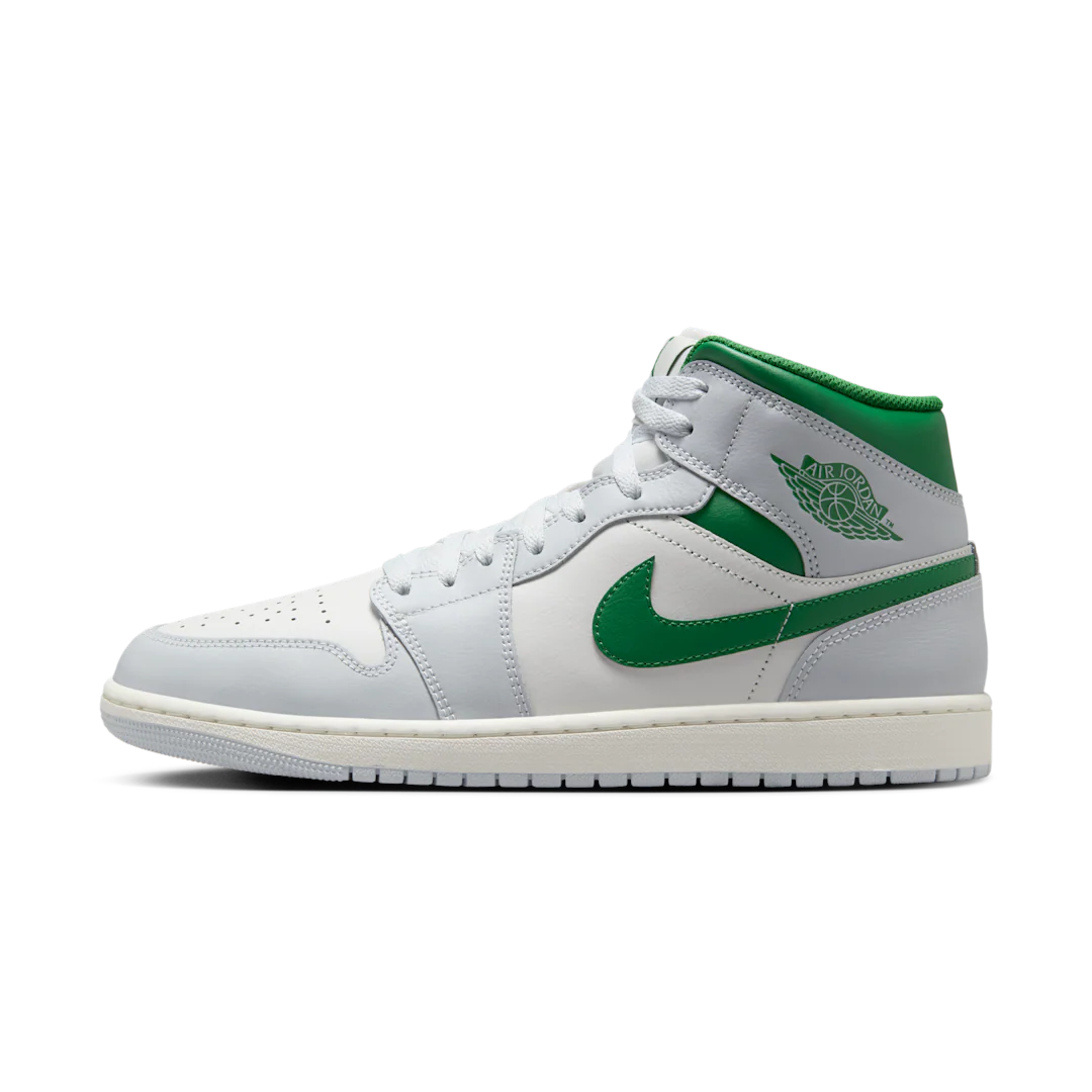 Air Jordan 1 Mid White Pure Platinum Pine Green