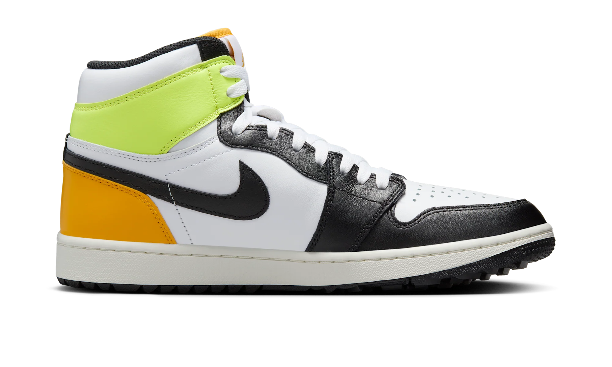 Air Jordan 1 Retro High Golf White University Gold Volt Black - Image 4