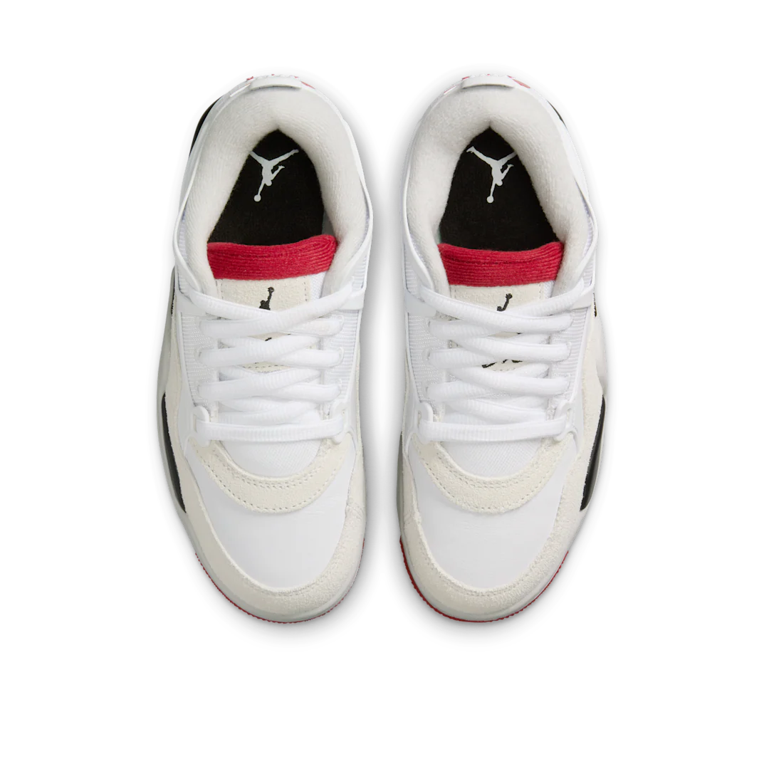 Air Jordan 4 RM White Black Neutral Grey Varsity Red - Image 3