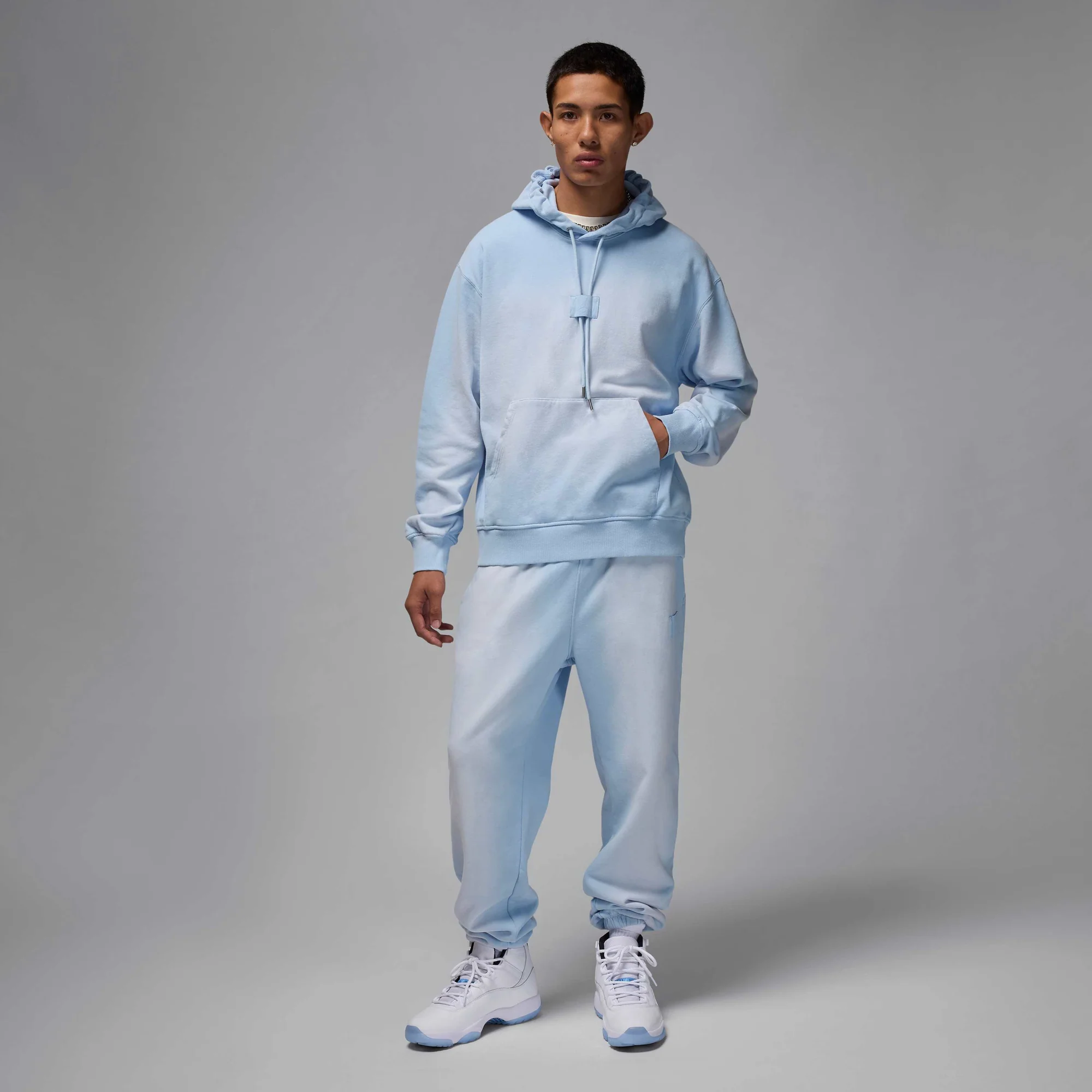Air Jordan Flight Fleece Pullover Hoodie Hydrogen Blue - Image 7