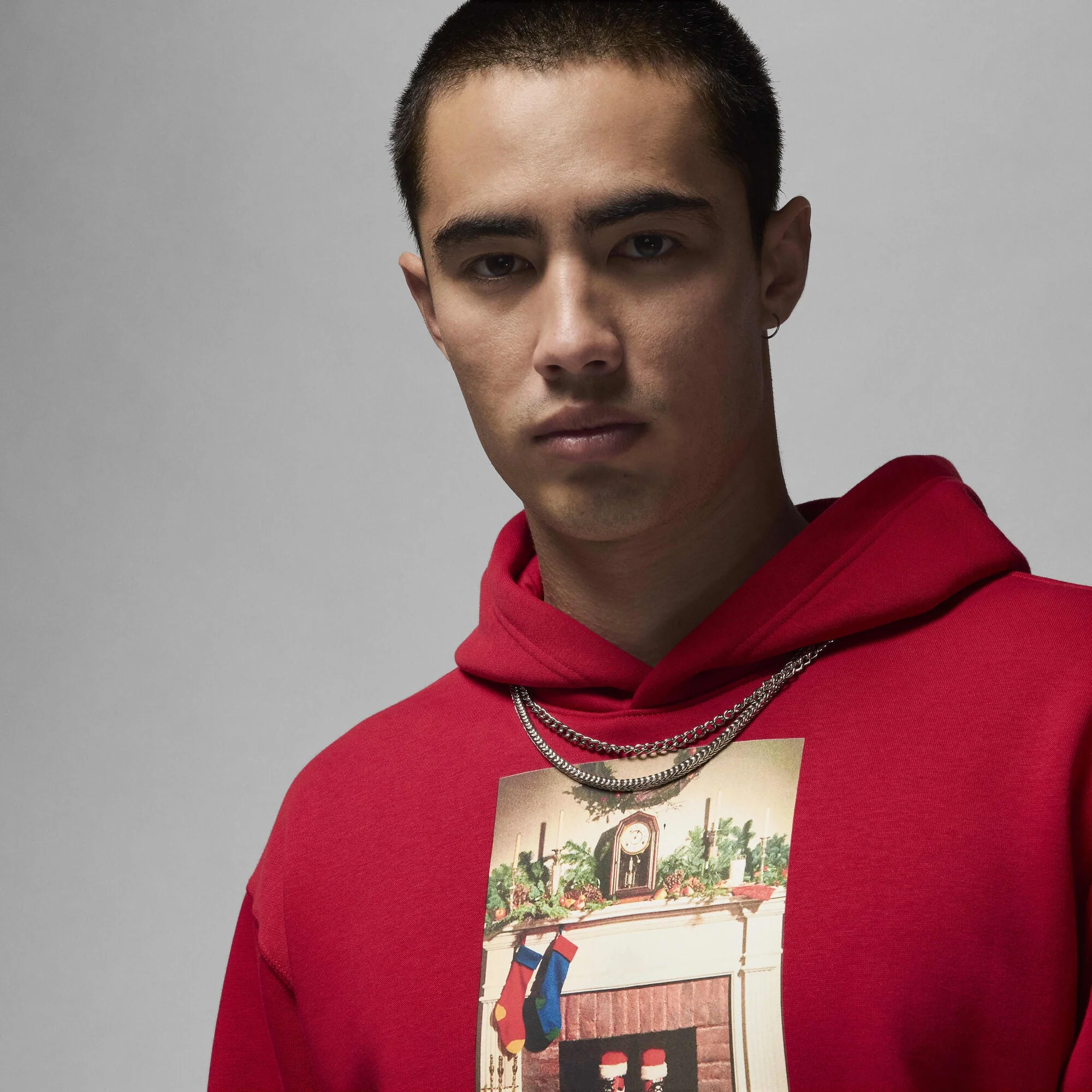 Air Jordan Jumpman 'Chimney' Fleece Pullover Hoodie Gym Red/Black - Image 3