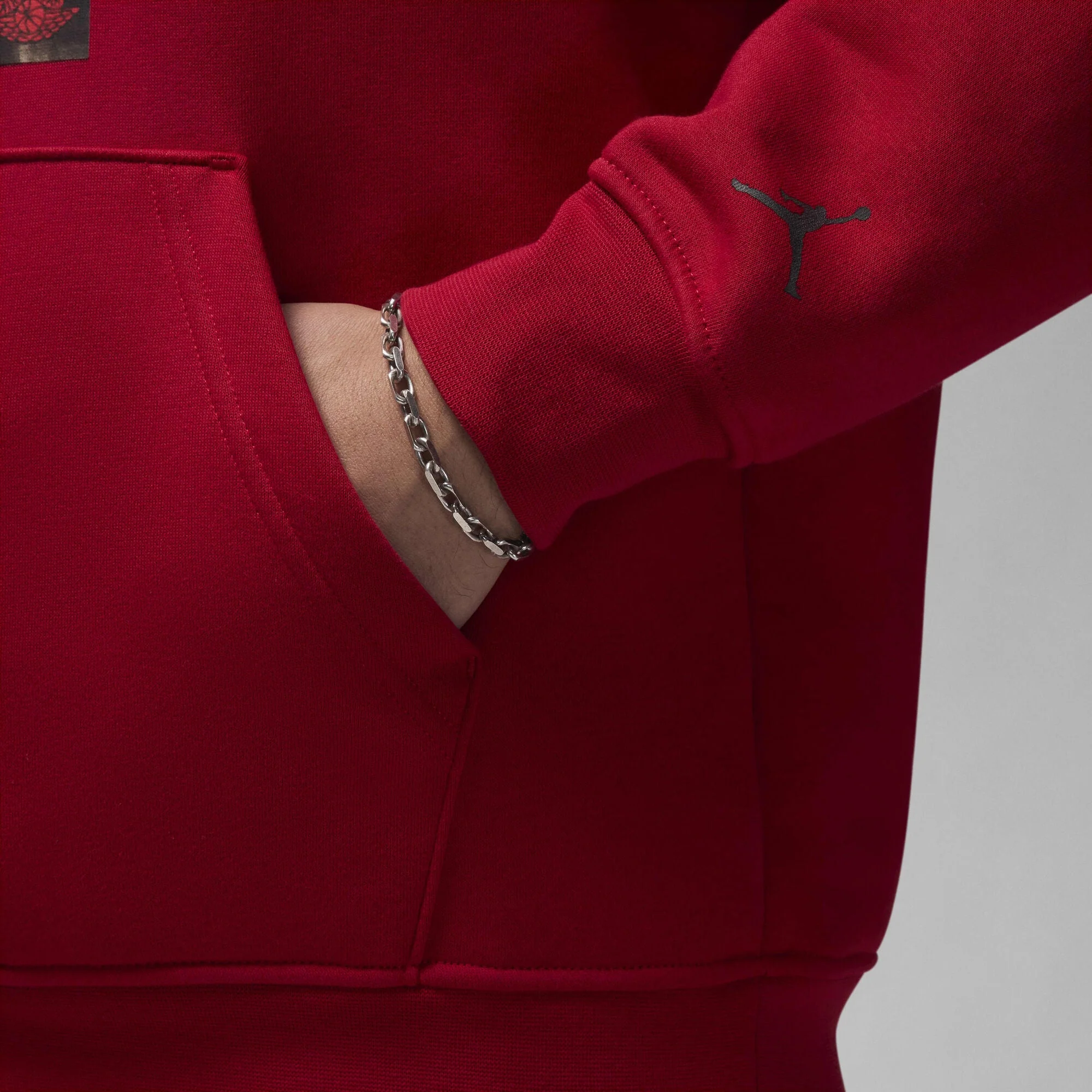Air Jordan Jumpman 'Chimney' Fleece Pullover Hoodie Gym Red/Black - Image 5
