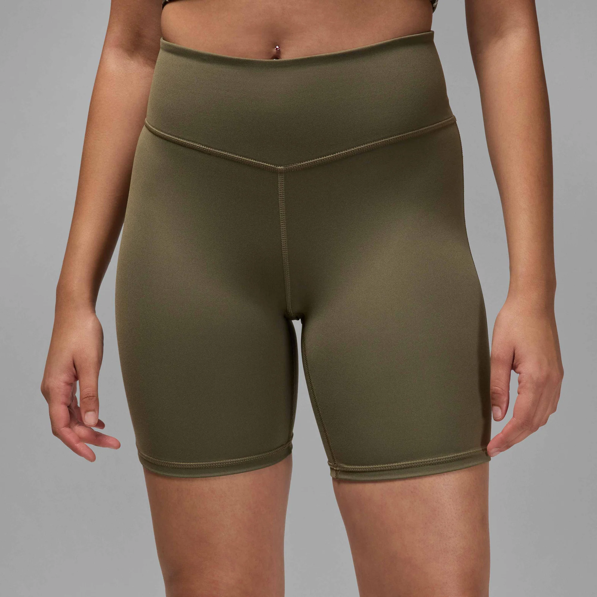 Air Jordan Sport High-Waisted 18cm (approx.) Bike Shorts Medium Olive/White - Image 2