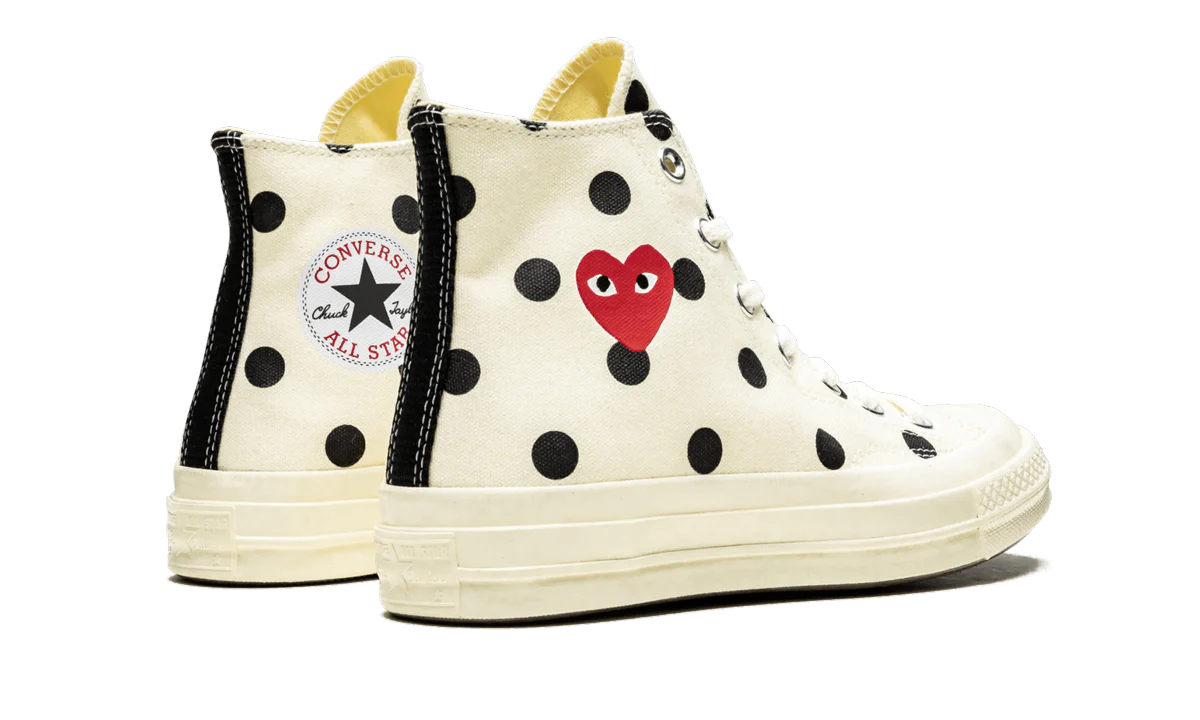 Converse Chuck Taylor All Star 70 Hi Comme des Garcons PLAY Polka Dot White - Image 3