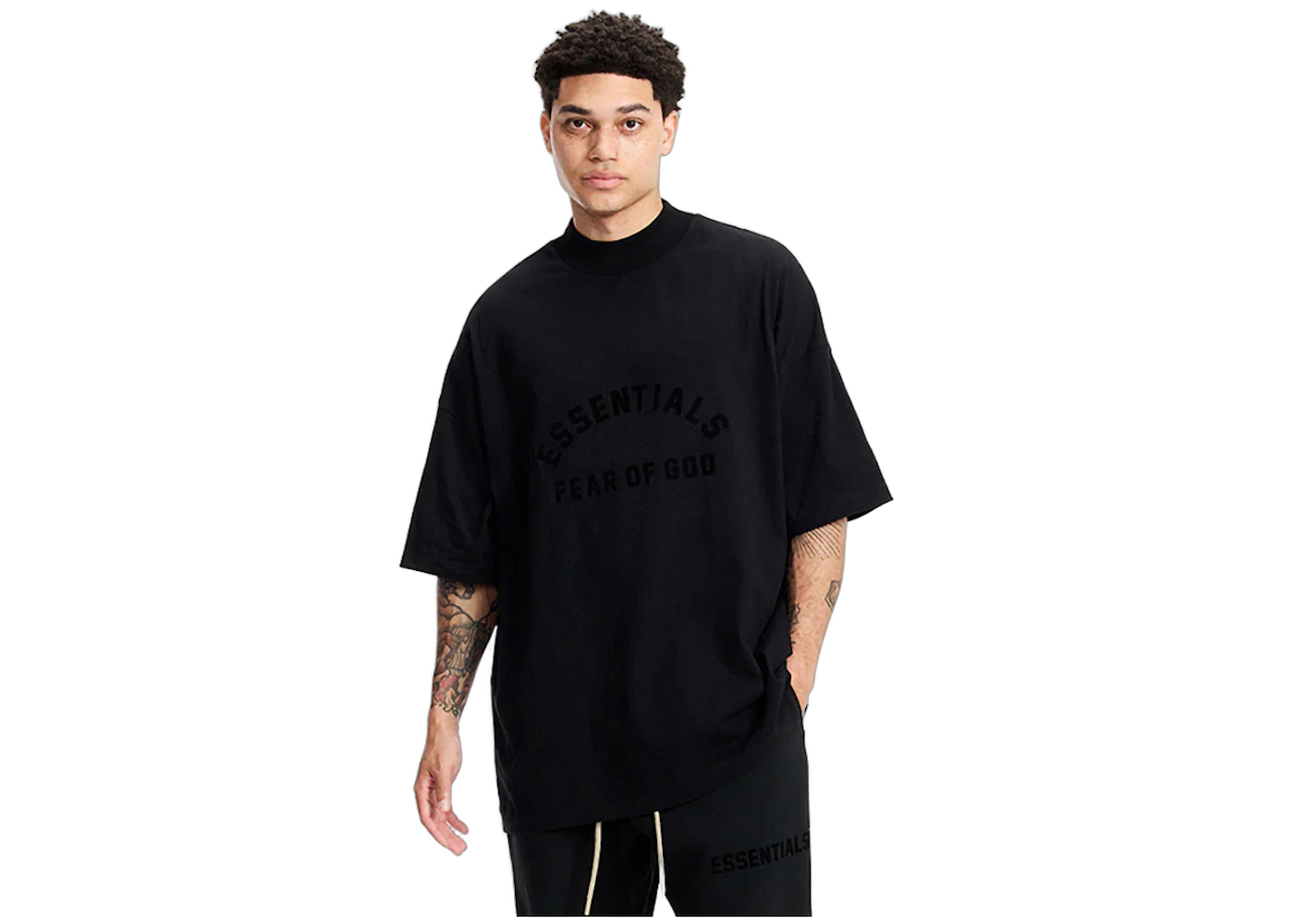Fear of God Essentials Arch Logo Tee Jet Black - Image 3