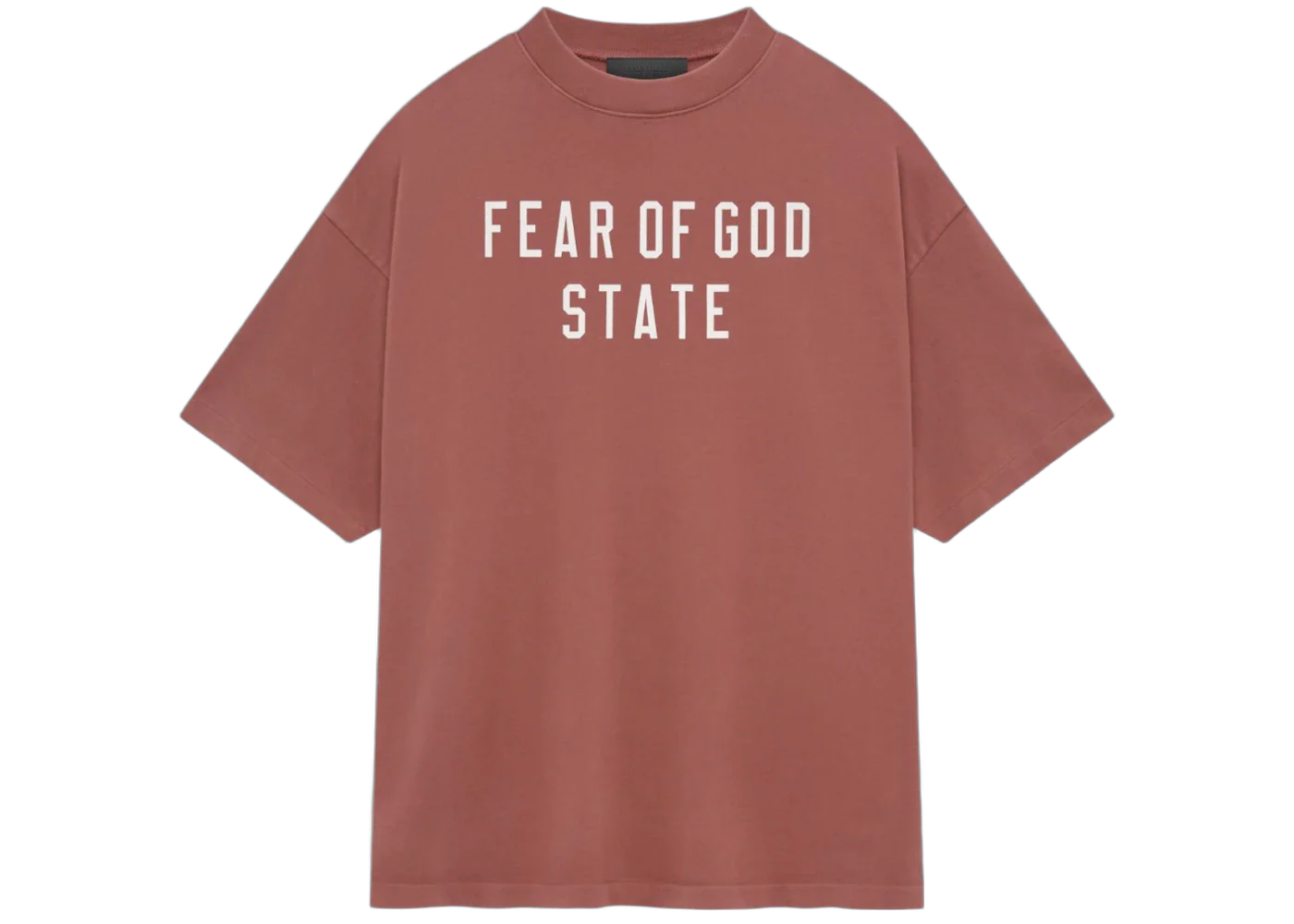 Fear of God Essentials Heavy Crewneck Tee Crimson - Image 2