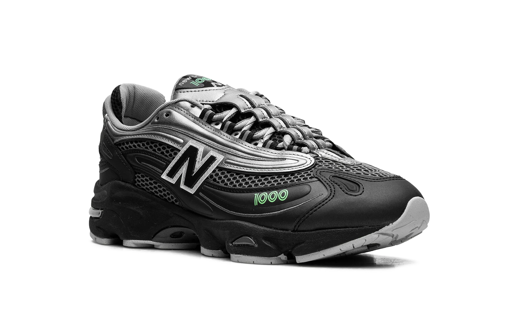 New Balance 1000 Dark Silver Metallic Lime Leaf - Image 7