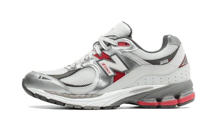 New Balance 2002R Silver Metallic Team Red