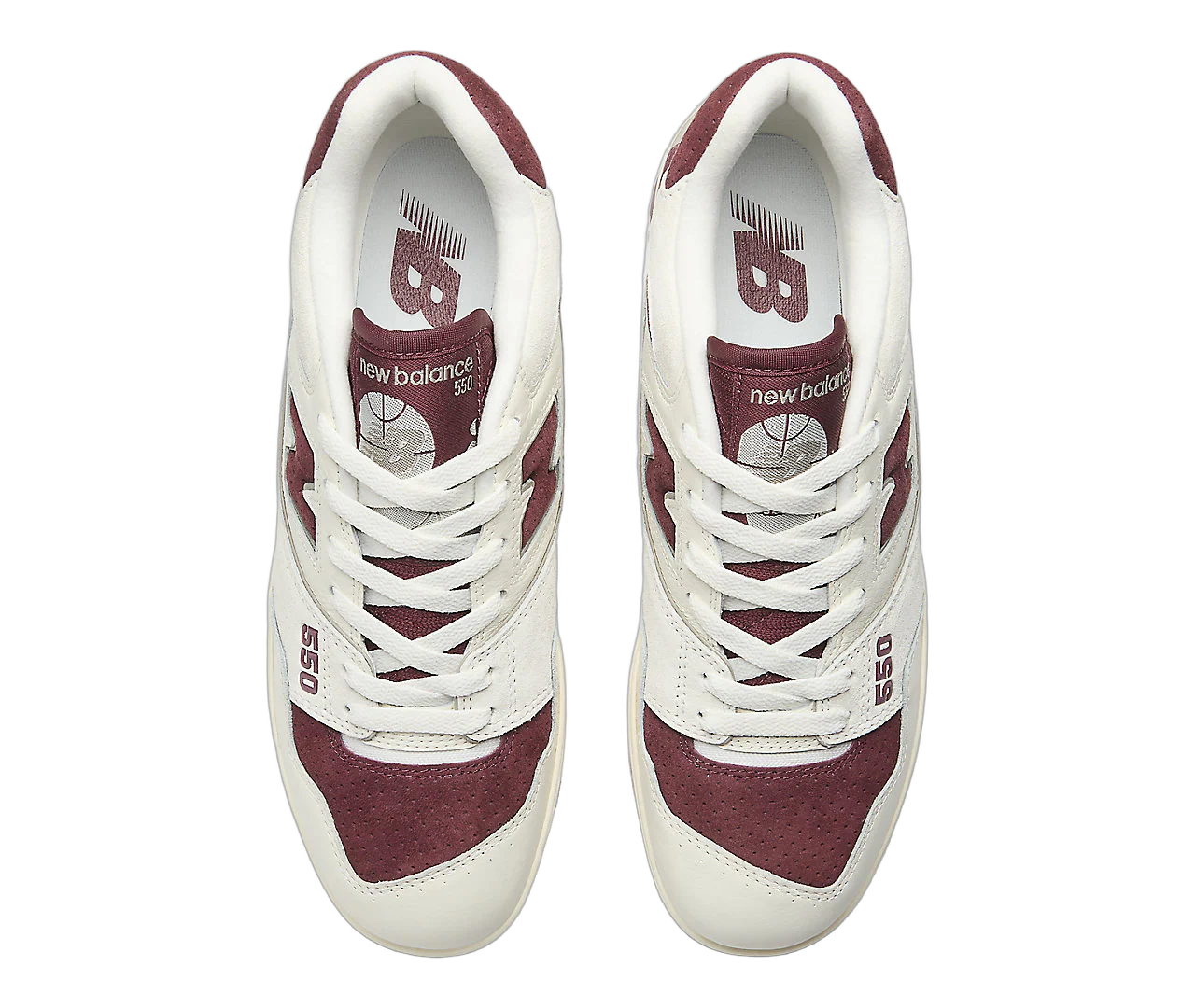 New Balance 550 Sea Salt Classic Crimson - Image 4