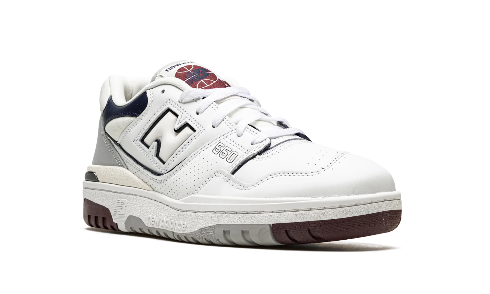 New Balance 550 White Natural Indigo Burgundy - Image 7