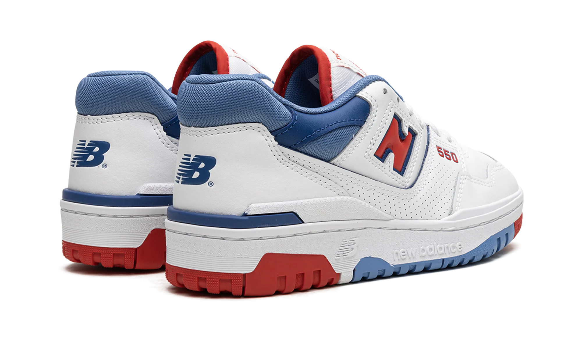 New Balance 550 White True Red Atlantic Blue - Image 3
