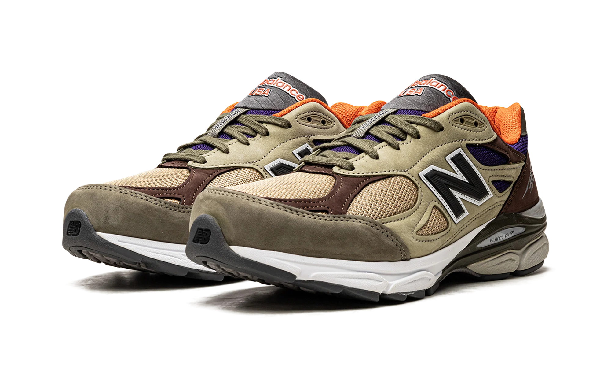 New Balance 990v3 MiUSA Teddy Santis Khaki Orange - Image 2