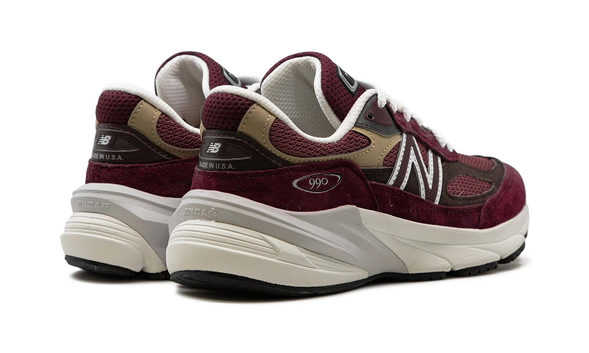 New Balance 990v6 MiUSA Teddy Santis Burgundy Tan - Image 3