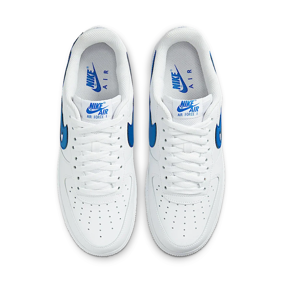 Nike Air Force 1 Low '07 FM Cut Out Swoosh White Game Royal - Image 2