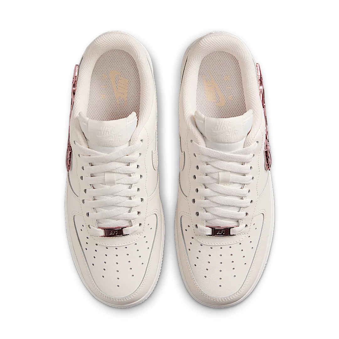 Nike Air Force 1 Low Liquid Metal Swoosh Metallic Rose Gold - Image 3