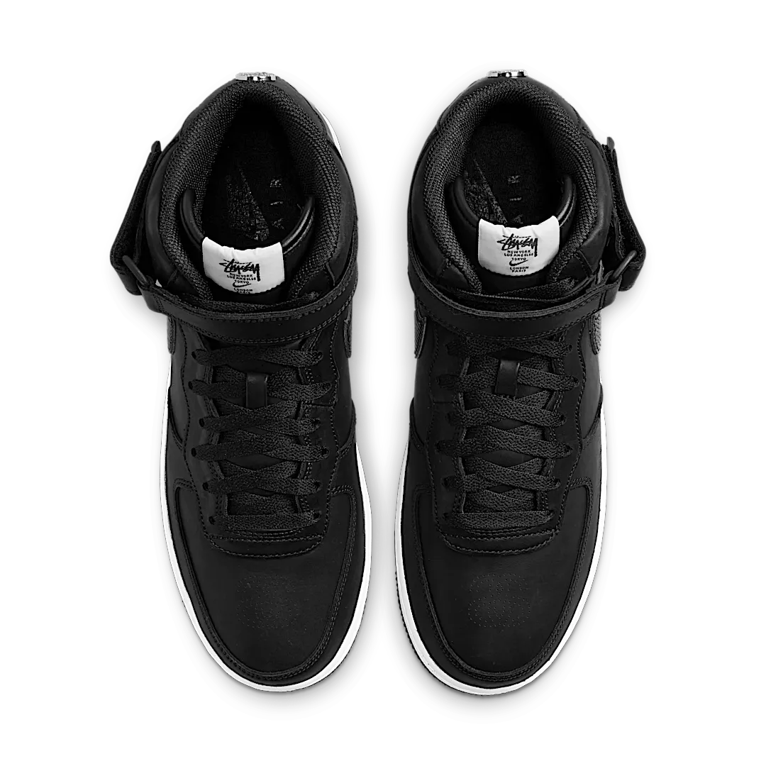 Nike Air Force 1 Mid Stussy Black White - Image 3