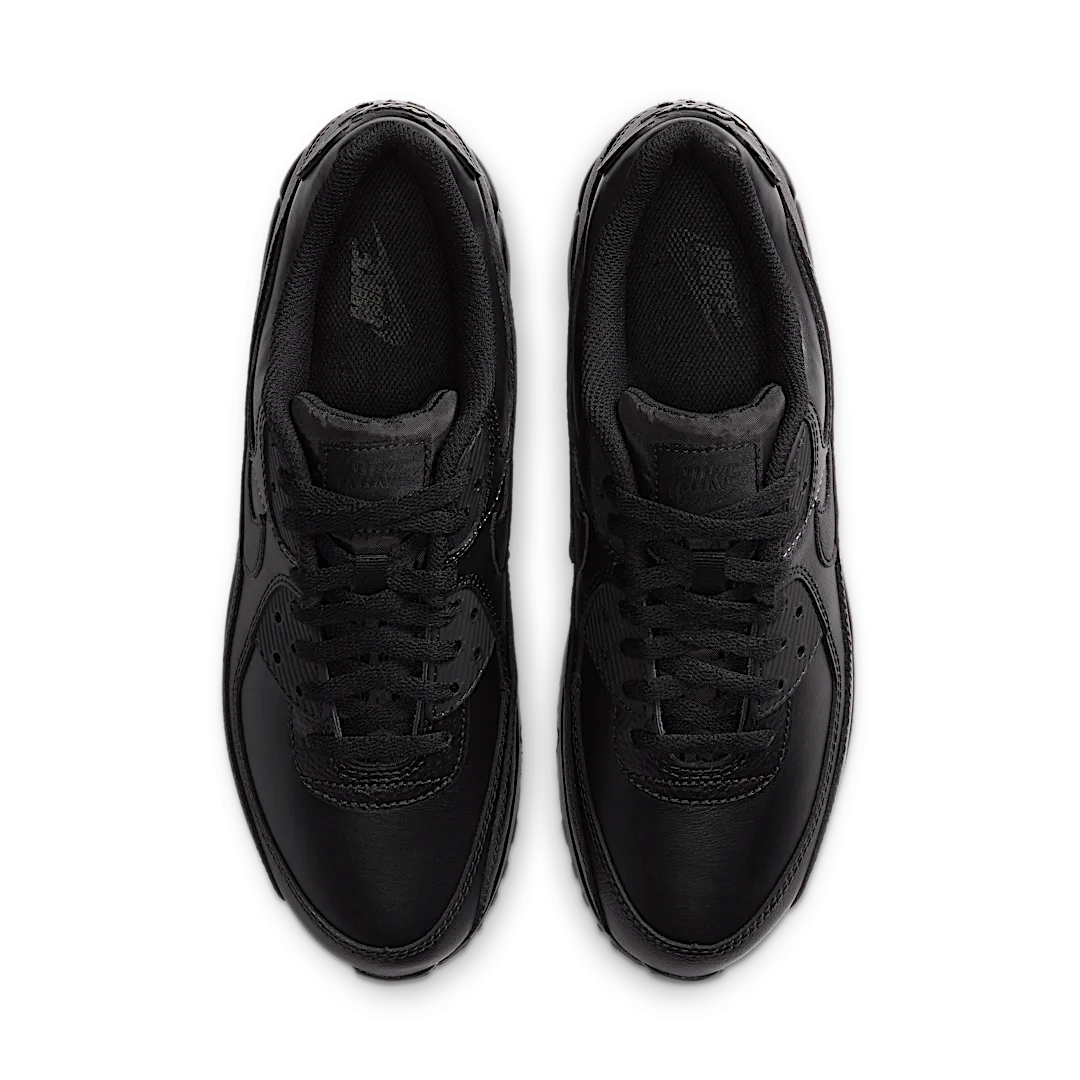 Nike Air Max 90 Leather Triple Black - Image 2