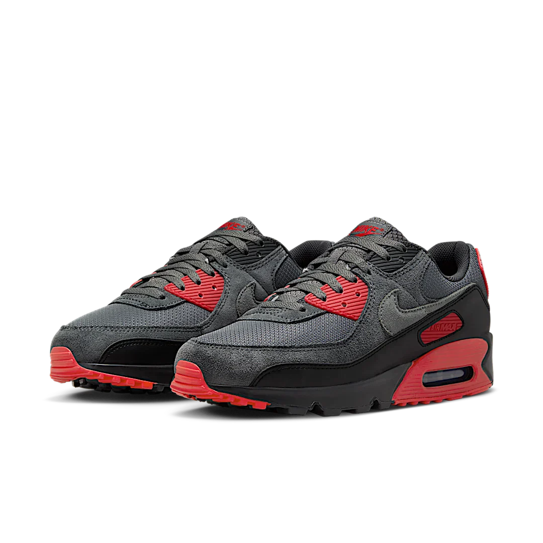 Nike Air Max 90 Smoke Grey Fire Red - Image 2