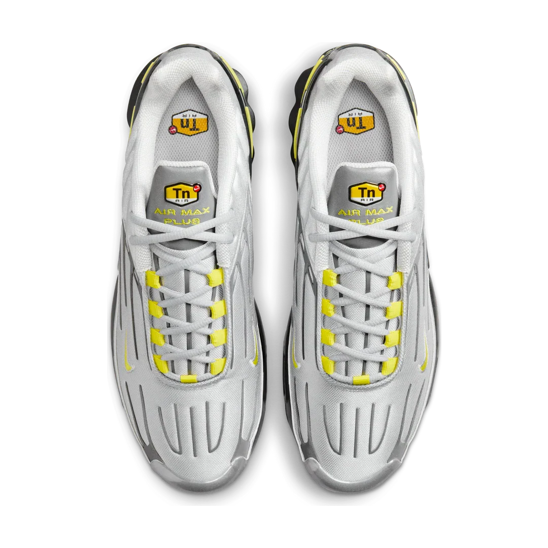 Nike Air Max Plus 3 Metallic Silver Opti Yellow - Image 3