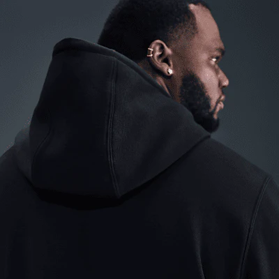 Nike Club Fleece Pullover Hoodie Black/White - Image 8