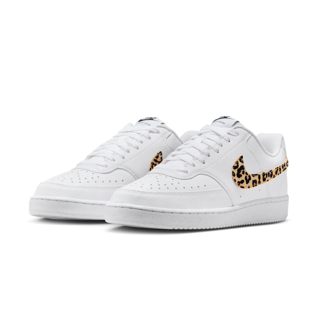 Nike Court Vision Low SE White Leopard Swoosh - Image 2