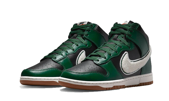 Nike Dunk High Chenille Swoosh Black Green - Image 2
