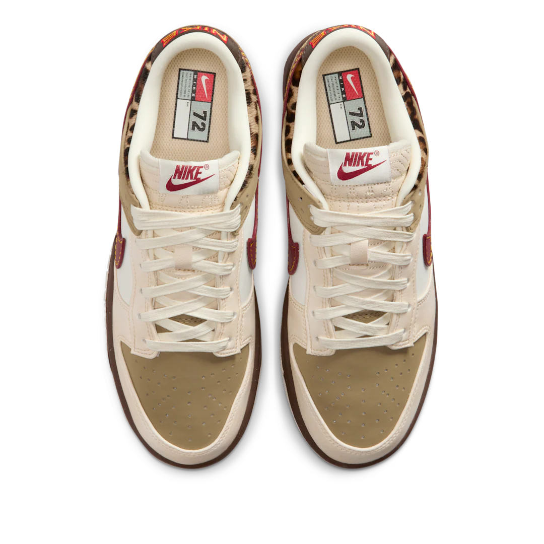 Nike Dunk Low Retro Khaki Team Red Pearl White - Image 3
