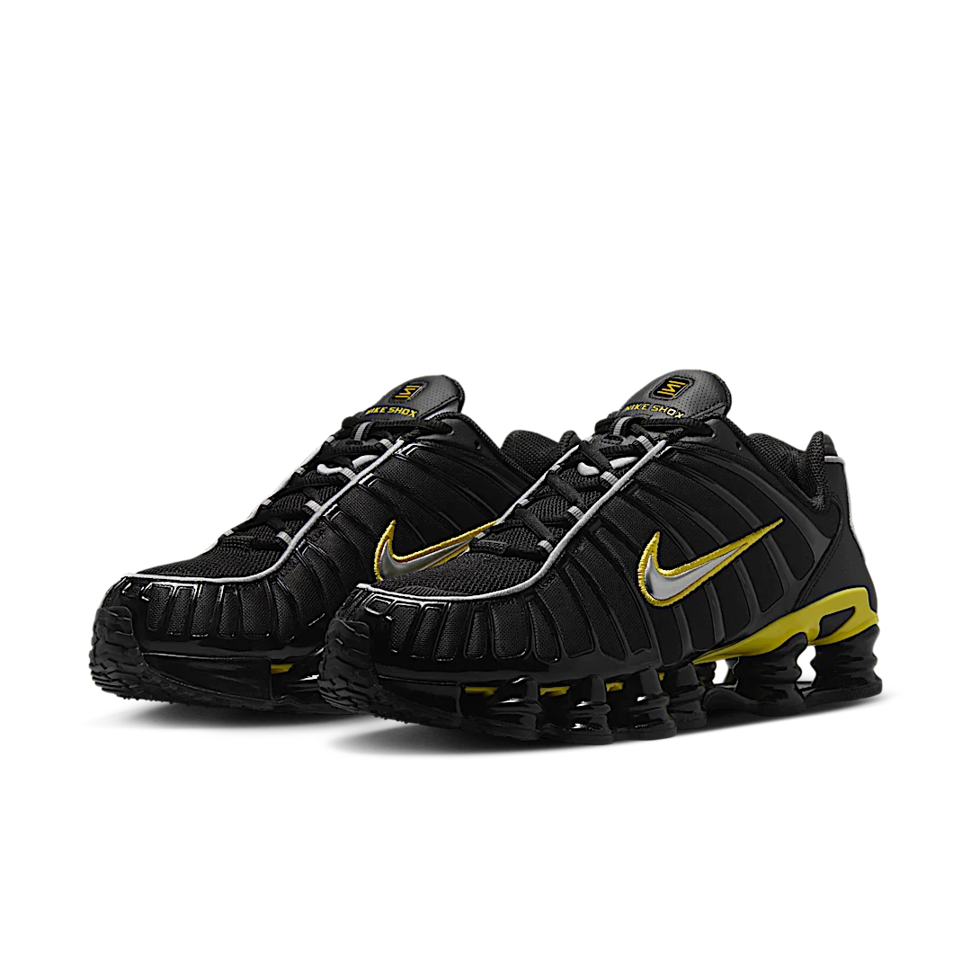 Nike Shox TL Black Dynamic Yellow Metallic Silver - Image 2