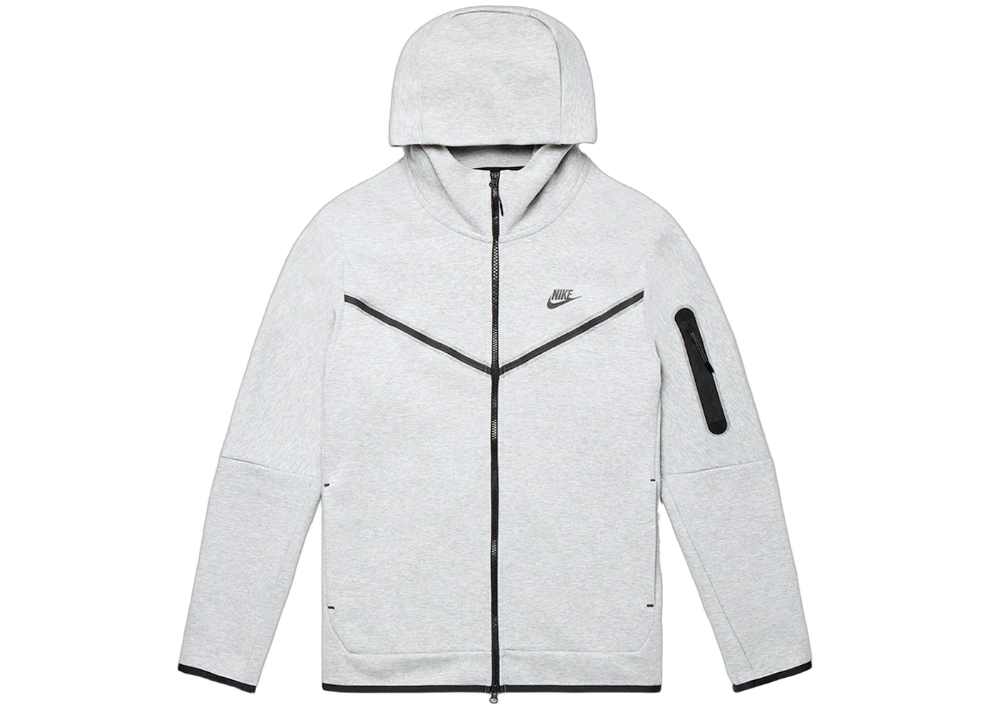 Nike Sportswear Tech Fleece Full-Zip Hoodie Heather Grey/Black - Image 2