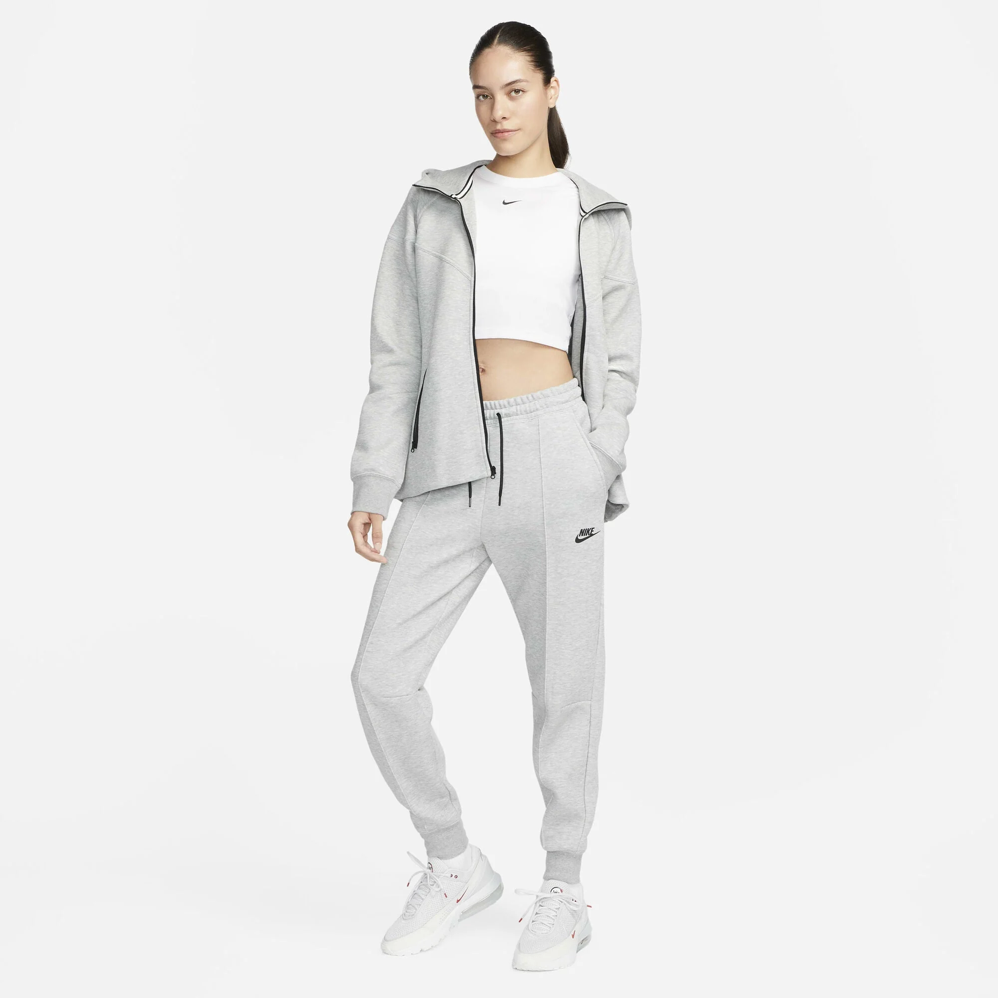 Nike Sportswear Tech Fleece Mid-Rise Joggers Dark Grey Heather/Black - Image 10