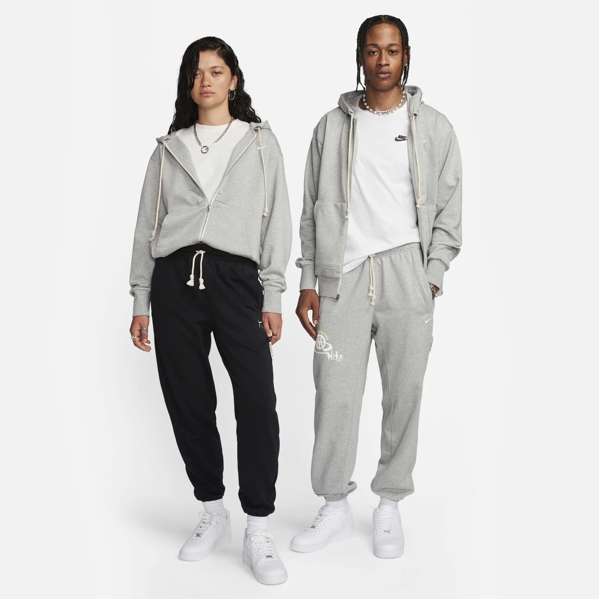 Nike Standard Issue Dri-FIT Full-Zip Basketball Hoodie Dark Grey Heather/Pale Ivory - Image 10