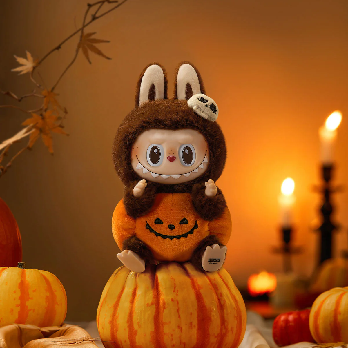 Pop Mart Labubu The Monsters Happy Halloween Party Series-Sitting Pumpkin Vinyl Plush Pendant - Image 5