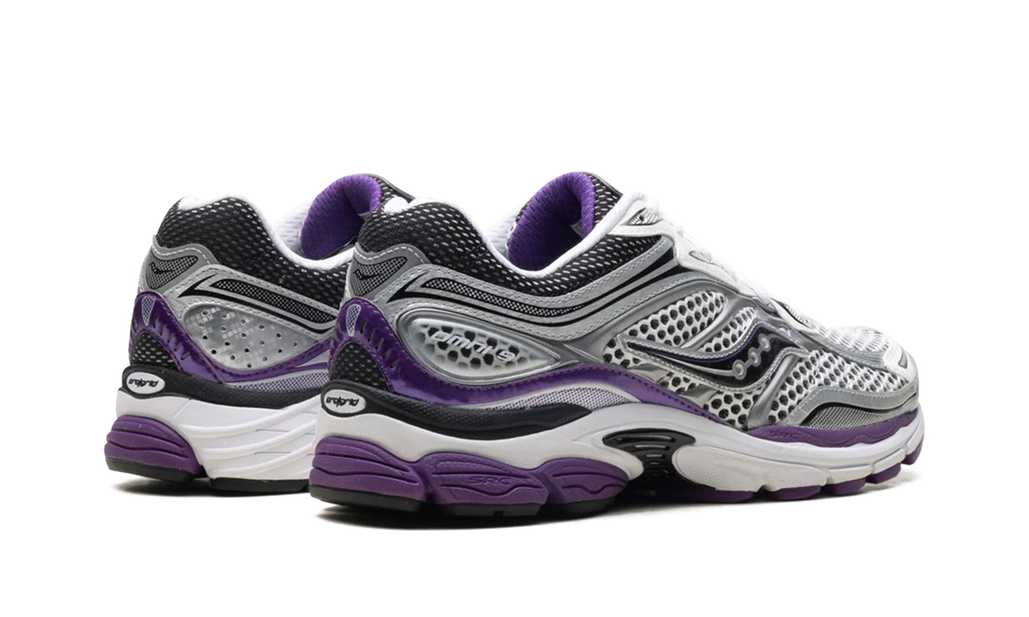 Saucony ProGrid Omni 9 White Black Silver Purple - Image 3