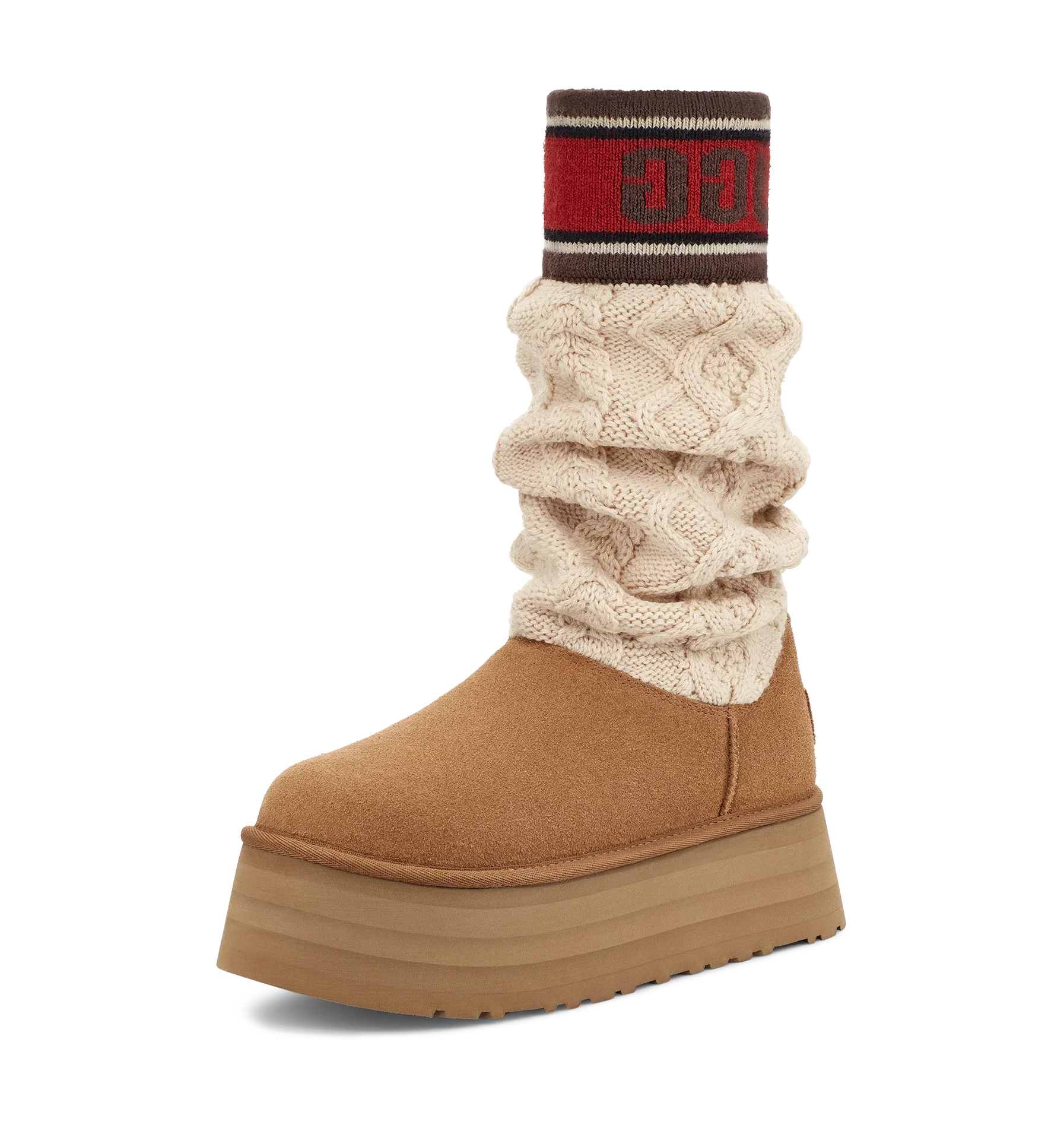 UGG Classic Sweater Letter Boot Chestnut - Image 2